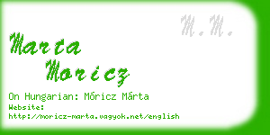 marta moricz business card